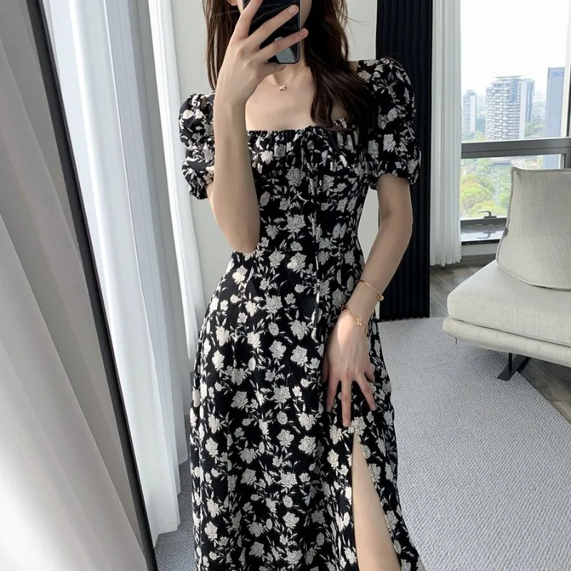 

Spring Summer Fashion One Shoulder Short Sleeve Clothing Casual Versatile Western Commuting Print Loose Youth Women's Dresses