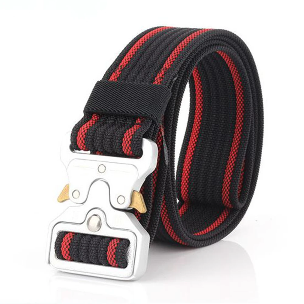 38mm Taktischer Gürtel für Herren Robuster Nylon-Hüftgürtel mit Silberschnalle Unisex Designer-Jeansgürtel für Damen – Detail 8