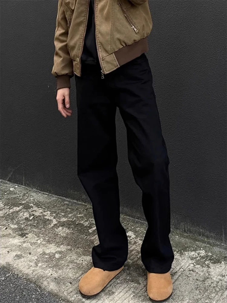 

Мужские джинсы Bla Fce Lined Straight Leg Knife в американском стиле High Street, с высокой талией, облегающие, слегка расклешенные, с эффектом похудения