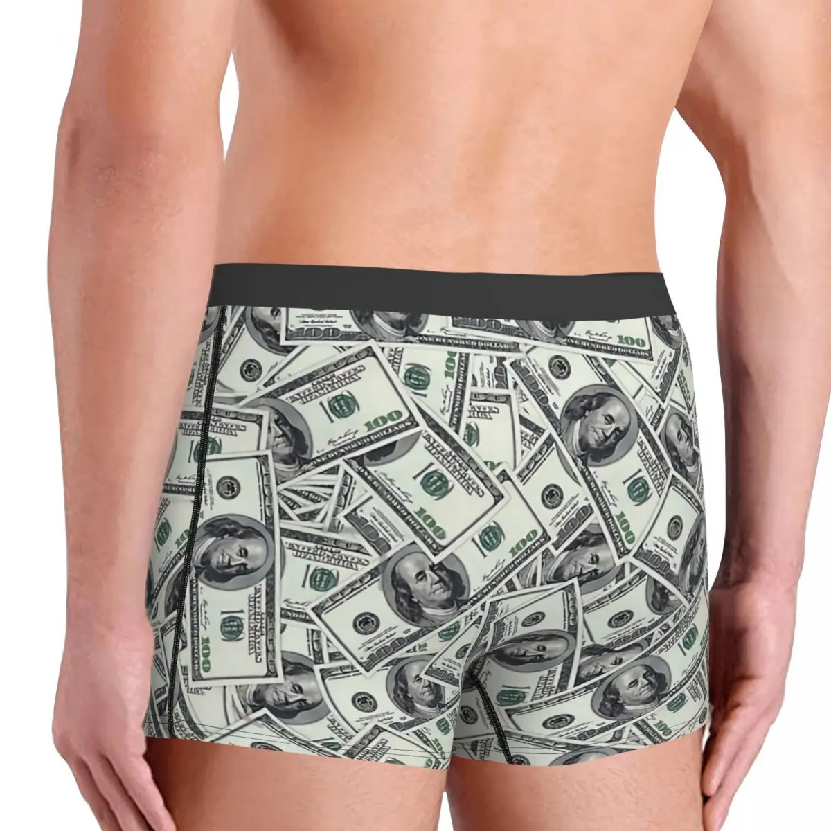 Giant Money Background 100 Dollar Bills Man\'s Boxer Briefs Underwear Highly Breathable High Quality Sexy Shorts Gift Idea