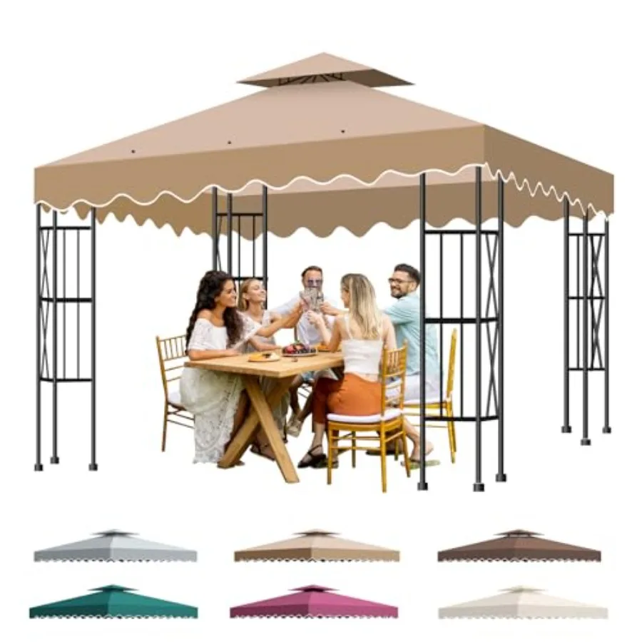 

Сменный тент для беседки 10x10 с двойными креплениями, улучшенный, из полиэстера 300D, сверхпрочный, с вентиляционным отверстием, водонепроницаемый