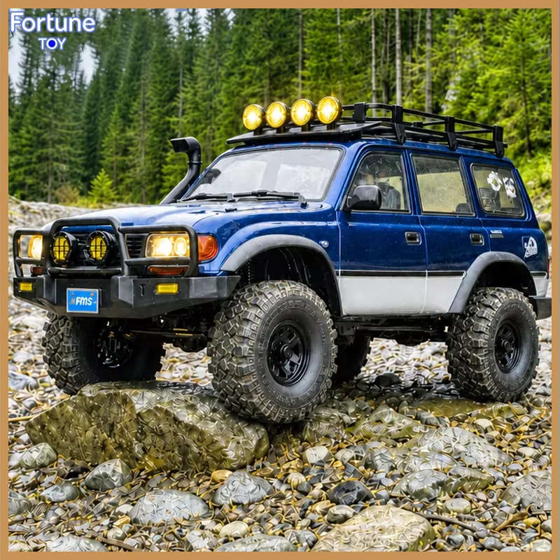 FMS 1/10 FCX10P Land Cruiser LC80 Pro V2 Brushless RC Crawler High Low Speed Off Road Remote Control Car Simulation Model Toy