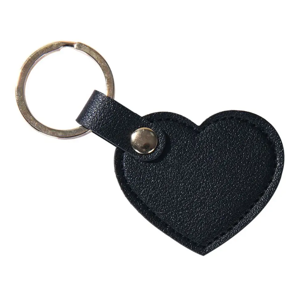 Classic Car Key Holder Heart Shape Keychain Simple Fashion Leather Heart Keyring PU Pink Colorful Pendant
