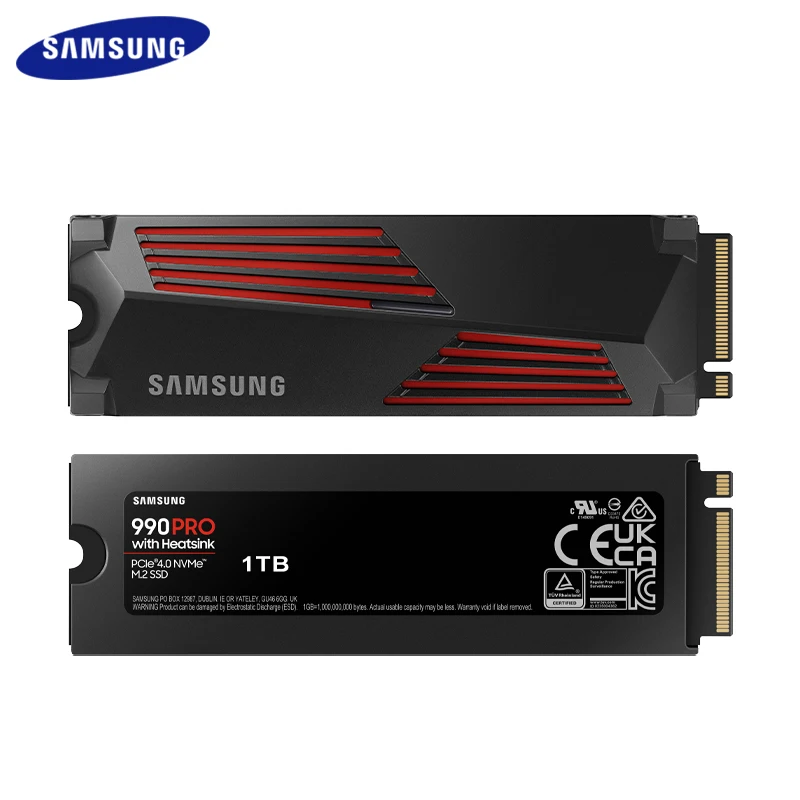 SAMSUNG 990 PRO SSD 1TB 2TB Internal Solid State Disk M2 2280 Heat Sink PCIe Gen 4.0x4 NVMe 2.0 hard Drive for Desktop Computer