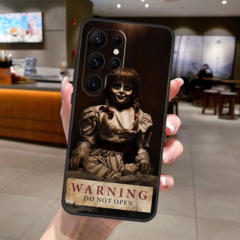 Annabelle film d'horreur coque de téléphone pour Samsung Galaxy S25 S24 S22 S21 Ultra S23 FE S9 S10 S20 Plus S25 FE couverture souple