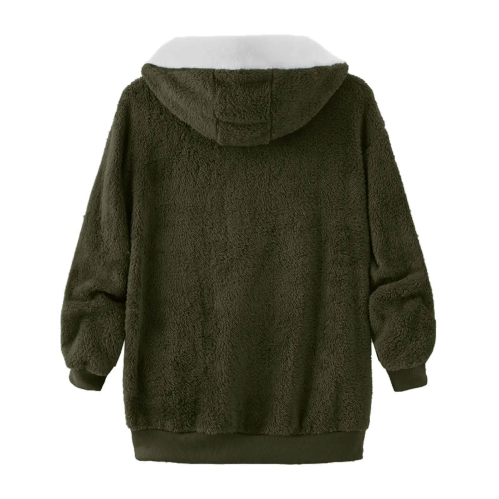 

Women's Lamb Wool Fleece Sweatershirt Jacket Autumn Winter Hooded Pullover Warm Plush Coat Loose Fit Zipper Fleece Outwears