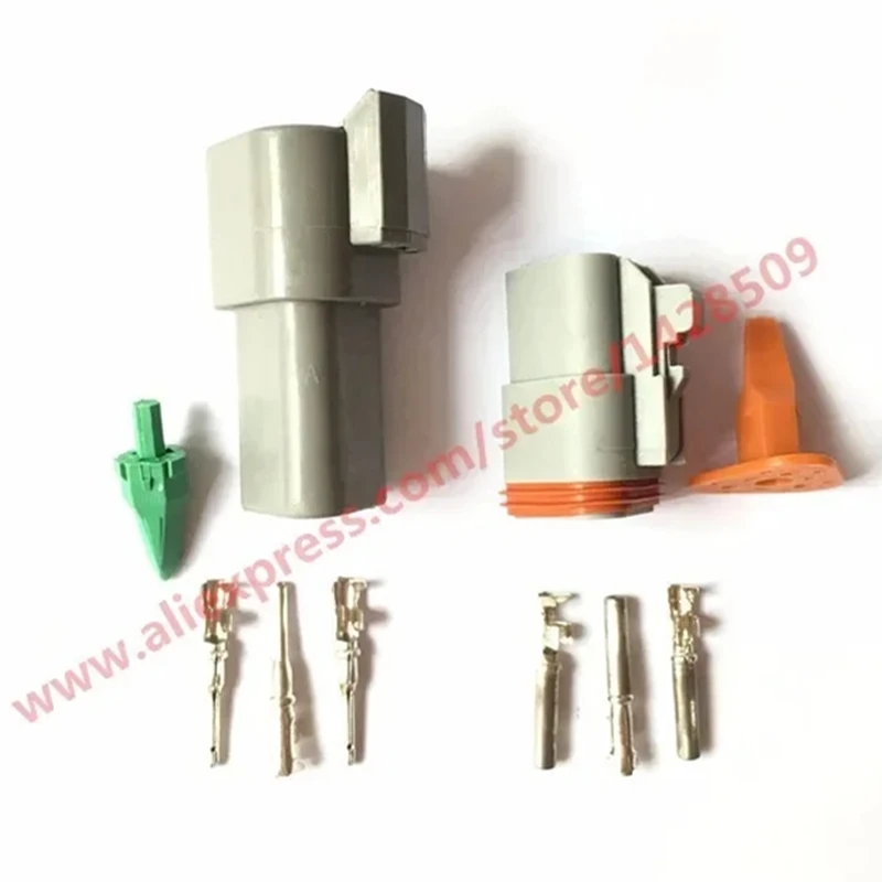 1 Set 3 Pin Female Male Waterproof Electrical Wire Connector Plug Deutsch Enhanced Seal Shrink Boot Adapter DT06-3S DT04-3P
