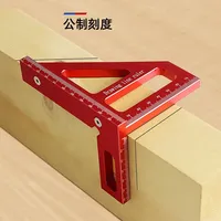 High Precision Layout Measuring Tool for Engineer Carpenter, Aluminum Alloy Miter Triangle Ruler, Woodworking Square Protractor