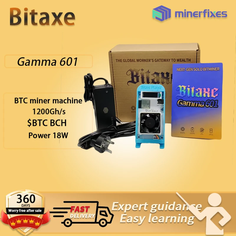 

New White Bitaxe 601 Gamma 1.2TH/S BM1370 From Antminer S21 Solo Bitcoin Miners with EU PSU Crypto Miner Home Use BTC Miners
