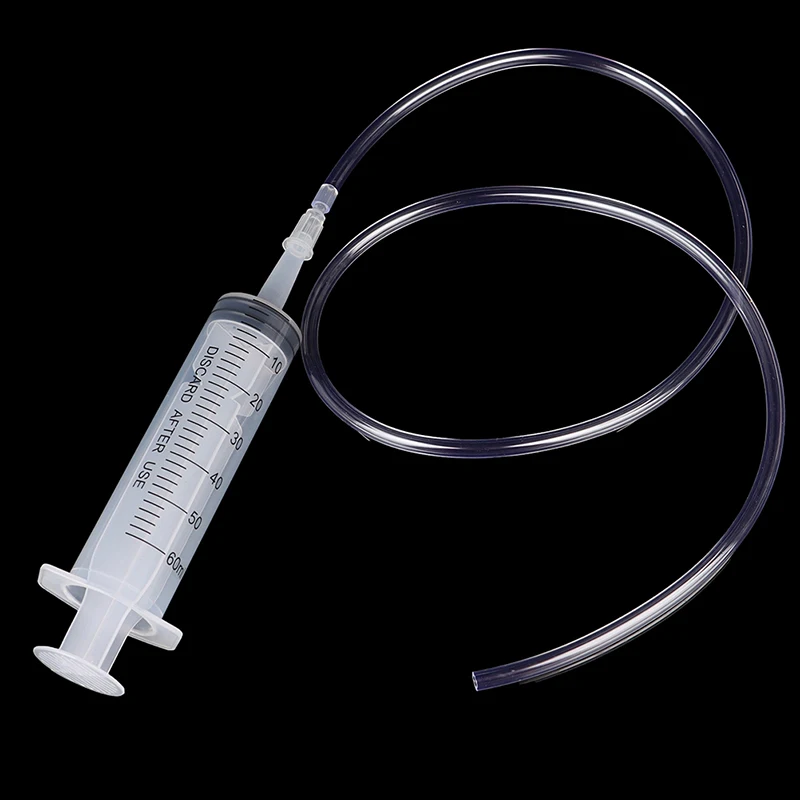 1PCS 60ML plastic feeding syringe reusable pump with 80cm tube for lab medical tool