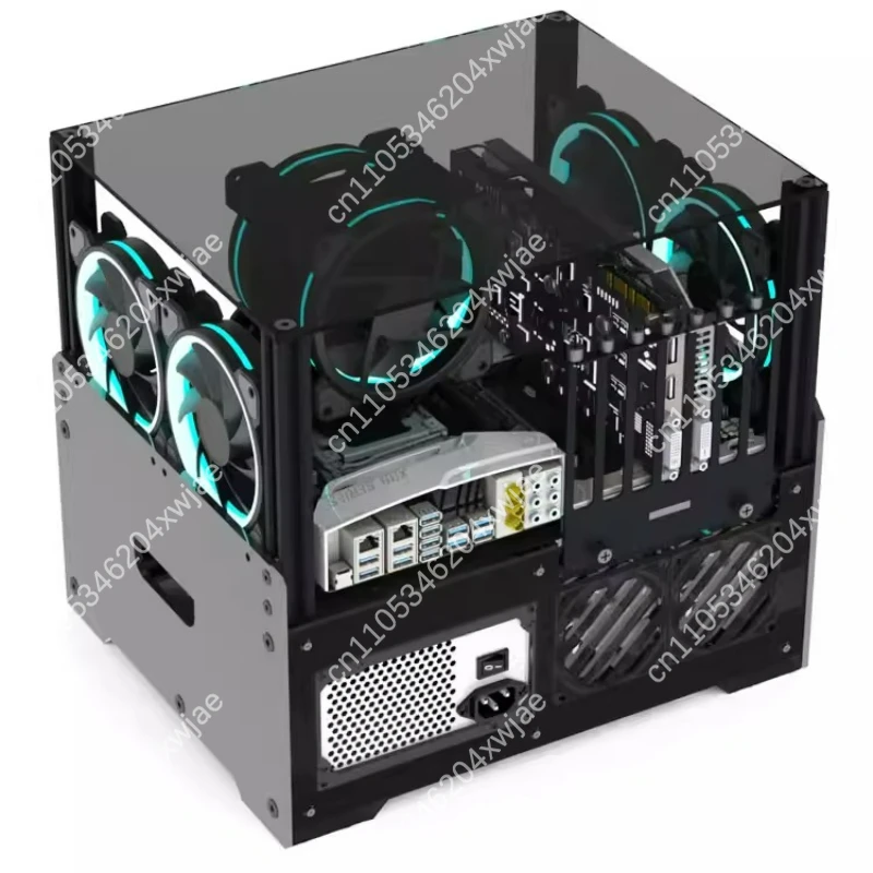 Double-layer DIY Lower Power Supply, Personalized Translucent Open Acrylic Computer Water Cooling, Multi-hard Disk NAS Chassis