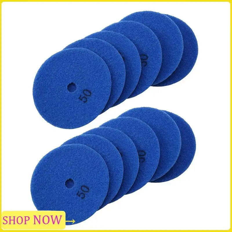 

Специальные 12 шт., 4 дюйма/100 мм, зернистость 50, алмазная сухая полировальная подушечка для гранита, мрамора, гибкая смола, шлифовальный диск, полировщик