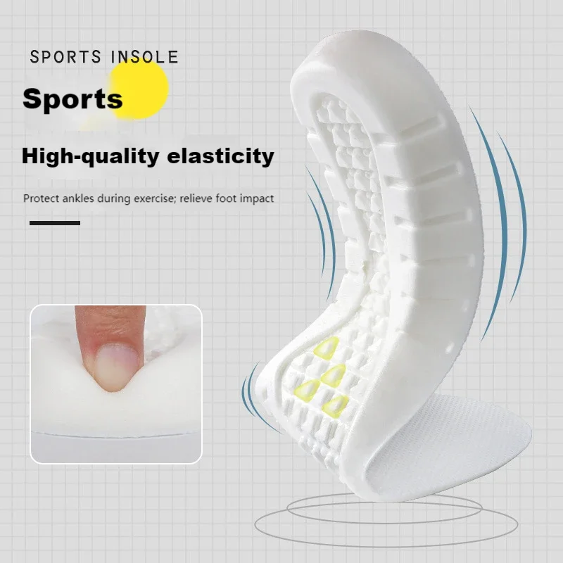 1Pair Sports Insoles Men Women Comfort Running Tennis Insole for Shoes Memory Foam Sneakers Shoe Pads Shock Absorbing Shoe Sole