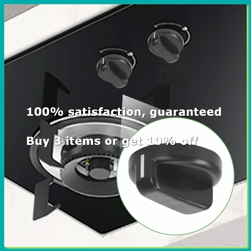 9Pack X(6 PCS Kitchen Black Plastic Gas Stove Cooker Control Knobs)