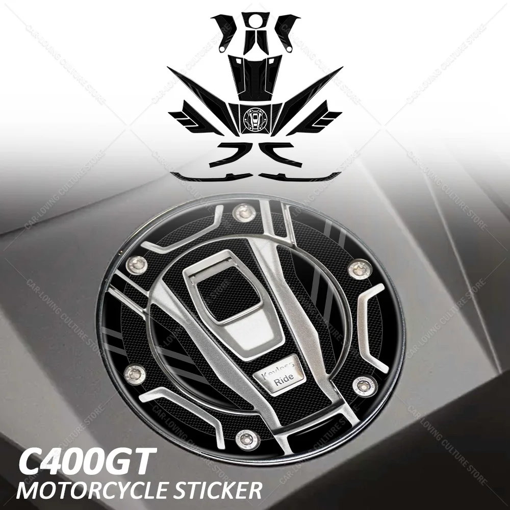 

Motorcycle Accessories Tank Pad Protection Sticker Kit 3D Epoxy Resin Waterproof Scratch Resistant Sticker For C400GT C400 GT