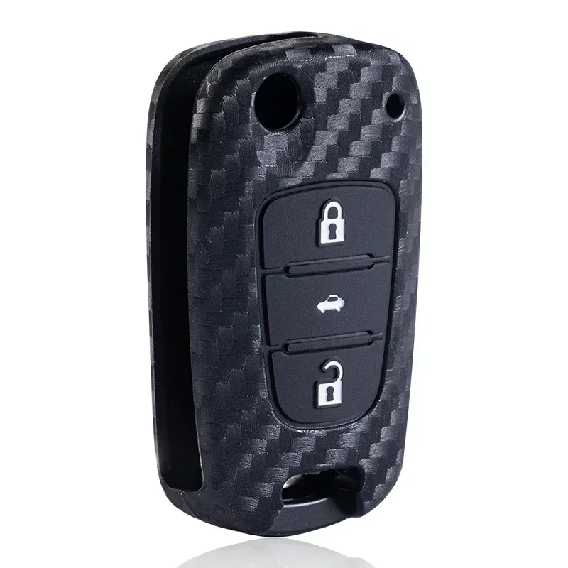 Carbon Car Key Case Cover For Hyundai i20 i30 ix20 ix25 ix35 Elantra Accent KIA Sportage Rio 3 Soul Optima Ceed Pro K5 K2 Pride view 5