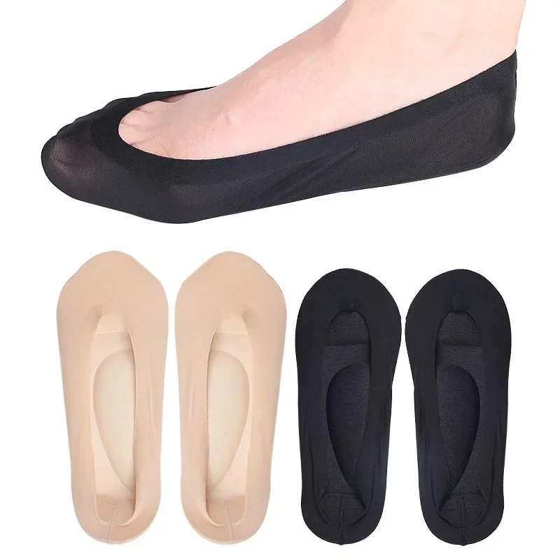 3D Foam Arch Support Foot Insoles Women Insole for Shoes Shallow Invisible Ice Non-slip Massage Socks Sweat-Absorbant Cushion