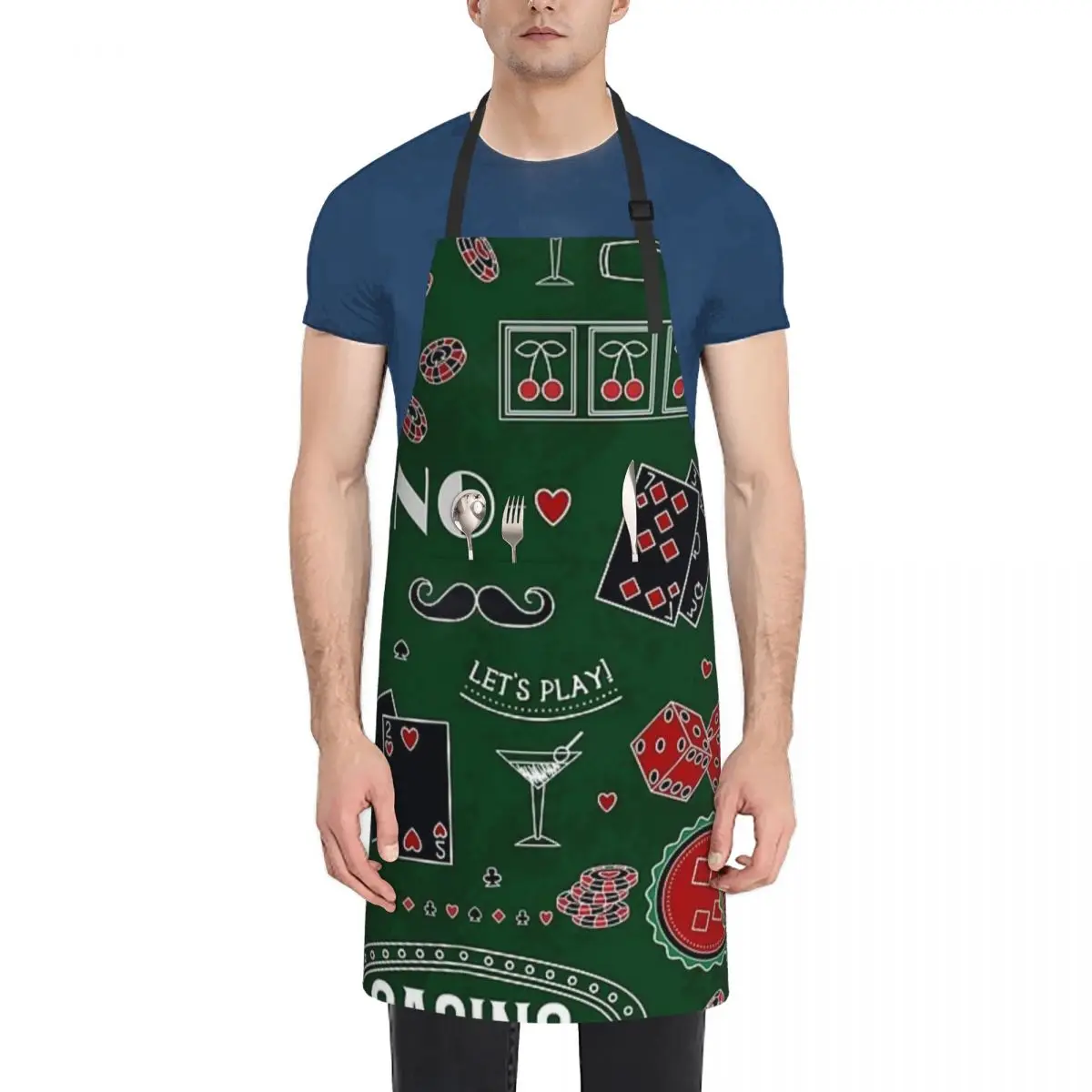 

Casino Theme Adjustable Waterproof Apron with Pockets for Adults - Heavy-Duty Kitchen and Workshop Apron for Everyday Tasks