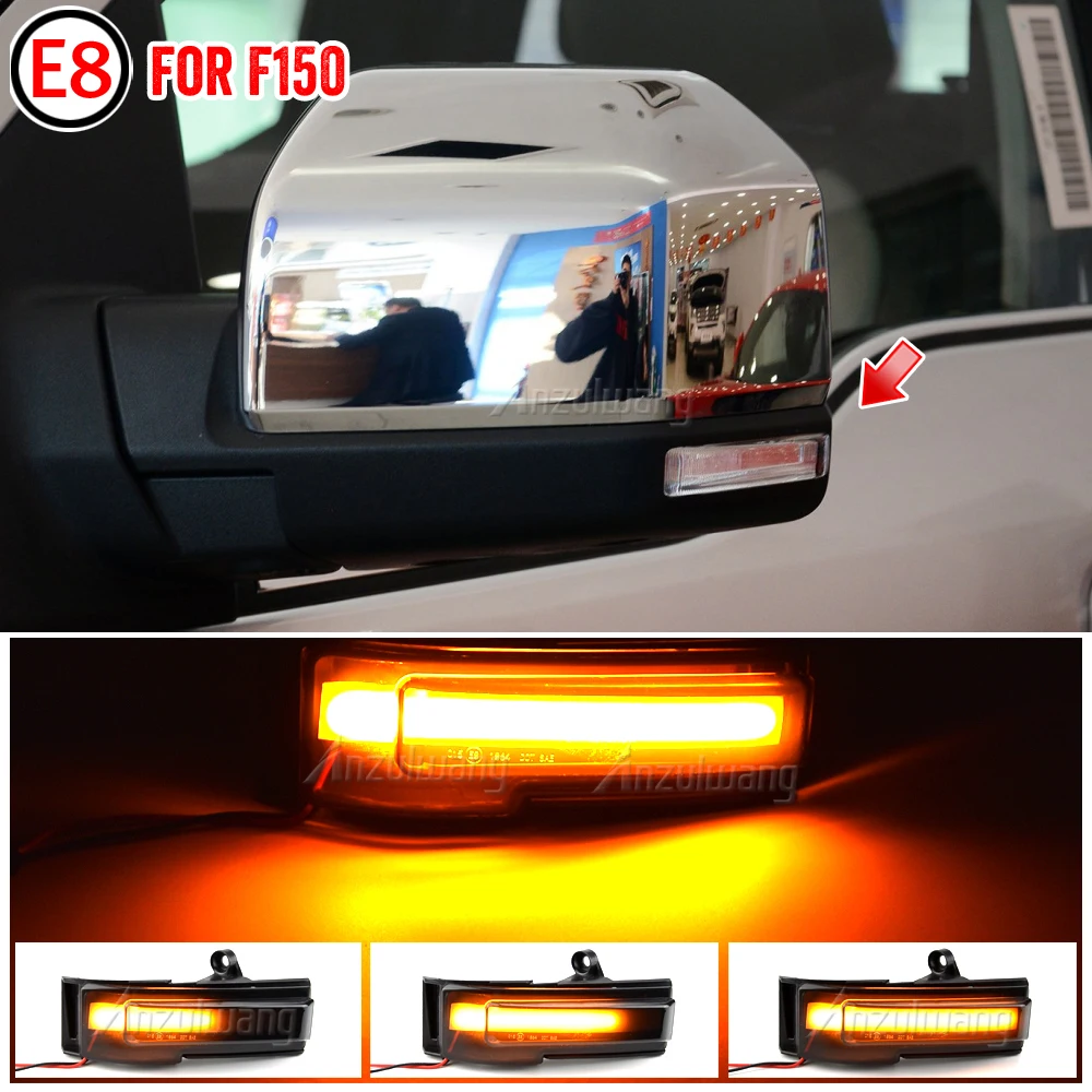 

Fit for Ford F150 2015 2016 2017 2018 2019 2020 1Pair FL3Z-13B375-AA Smoked LED Sequential Dynamic Side Mirror Turn Signal Light