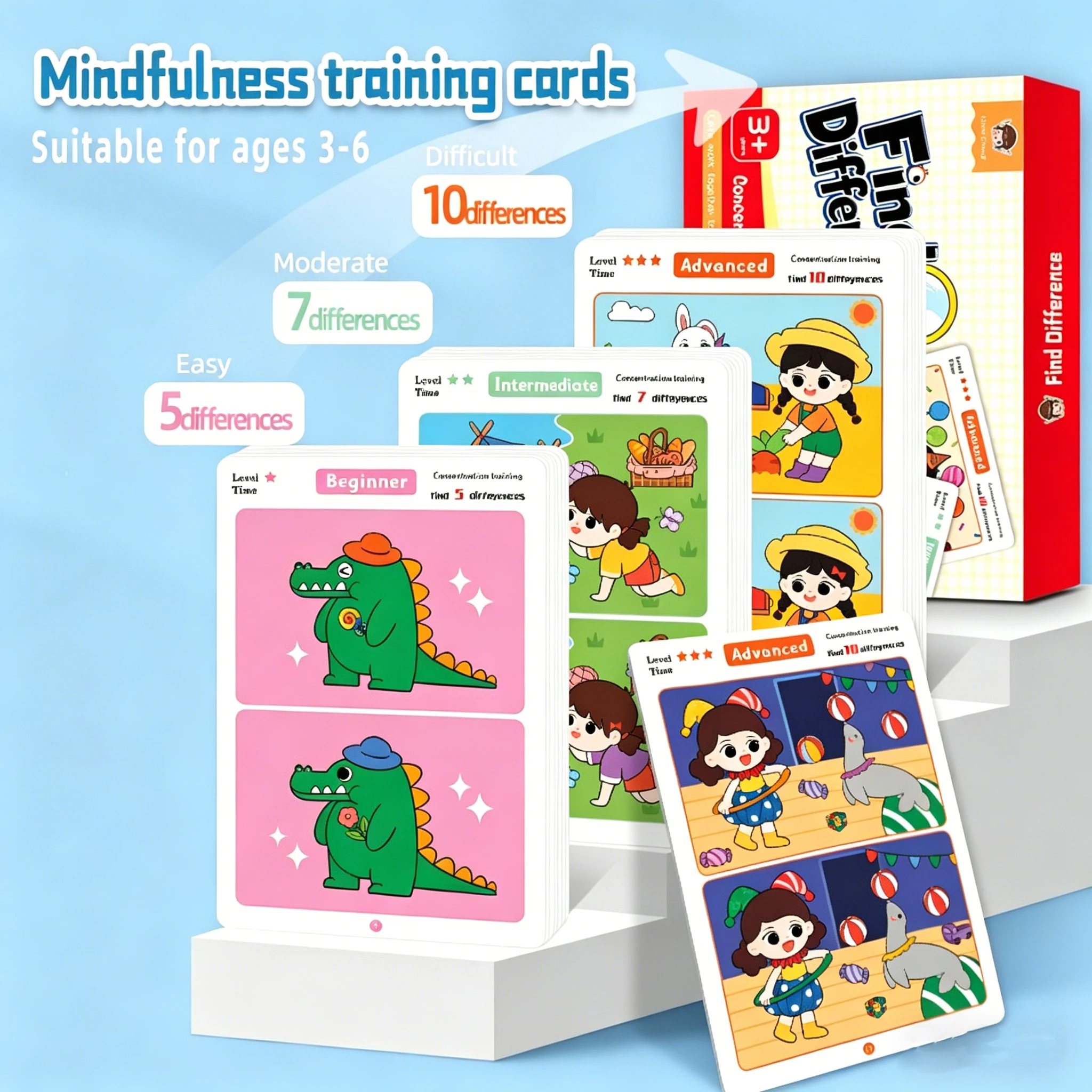 An Educational Fault Finding Game Reusable Wiping Paper Focus Attention Training Painting Book Kids Early Learning Cognitive Toy