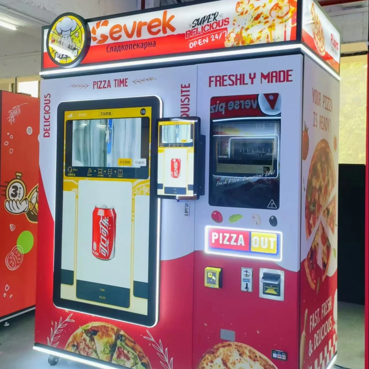 FL Customized Coin Payment System pizza vending machine Hot Food Pizza Bread Locker Vending Machine Fully Automatic