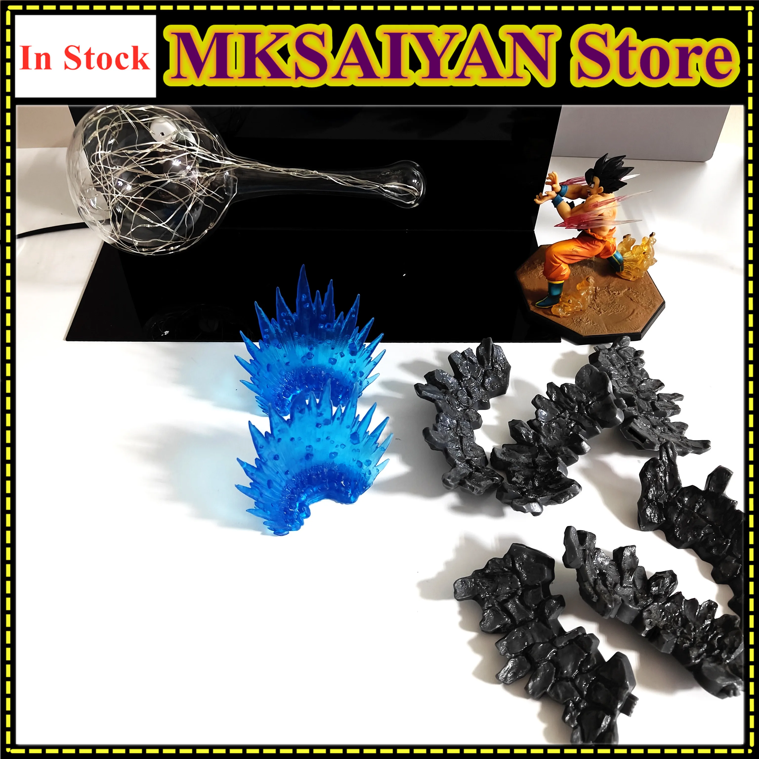 Dragon Ball Z Anime Kamehameha Goku DIY LED Blub Light Action Figure Toys Assembly PVC Model Status Collection view 2