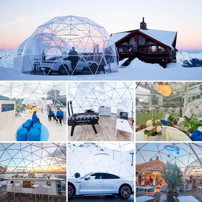 Transparent Spherical Tent Luxury Hotel Dome House Domo Geodesico Vacation Made From Durable PVC Fabric Bubble Starry Sky Room