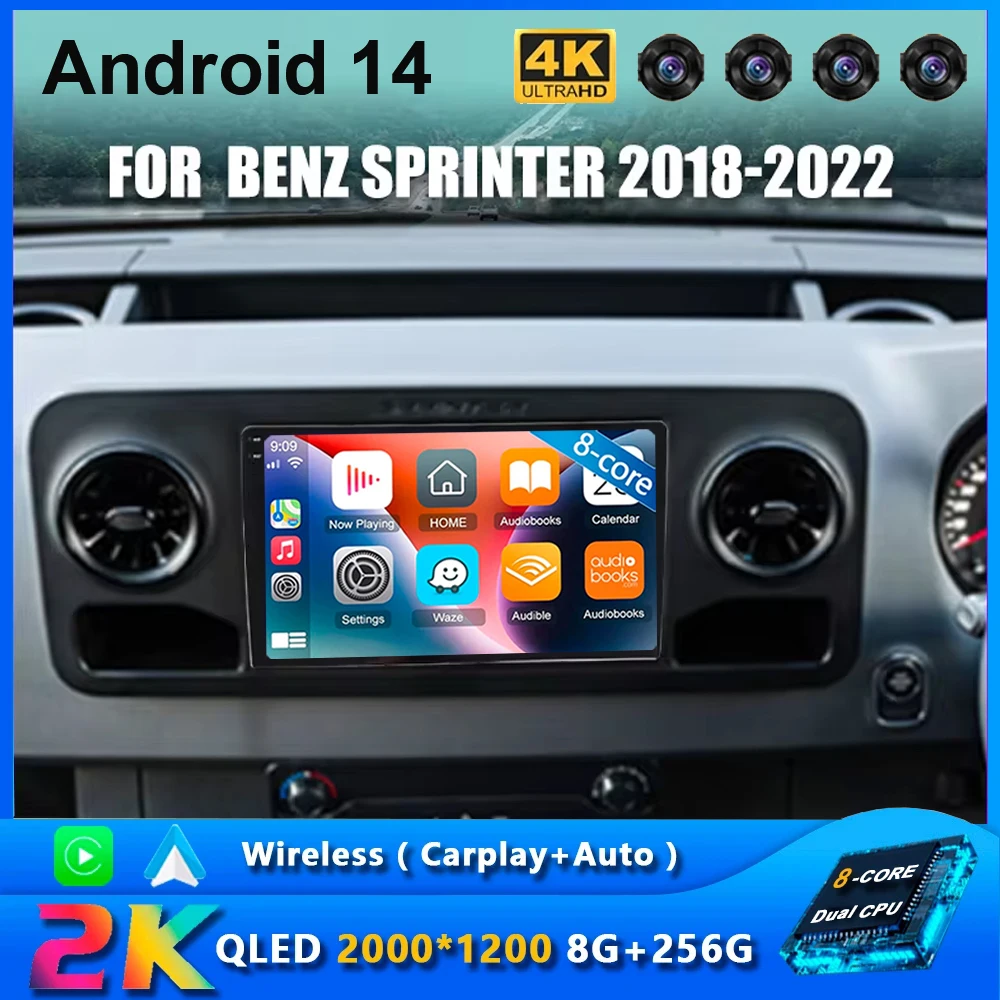 

Мультимедийная магнитола для Benz Sprinter 2018-2022, 10 дюймов, Android 14, GPS