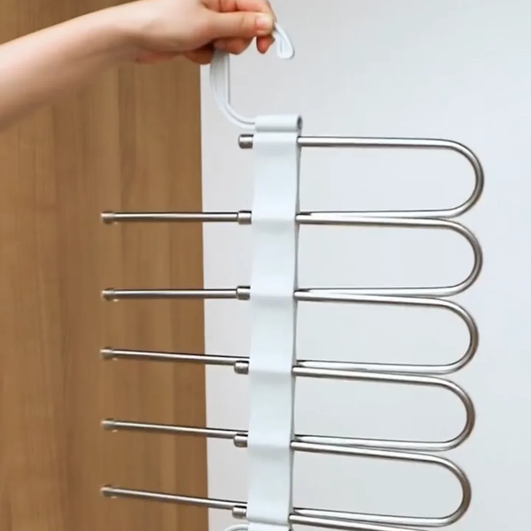 Magic Multi-layered Non-Traceable Anti-slip Clothes Hanger Home Use Pants Holder Wardrobe Storage Organizer Tool