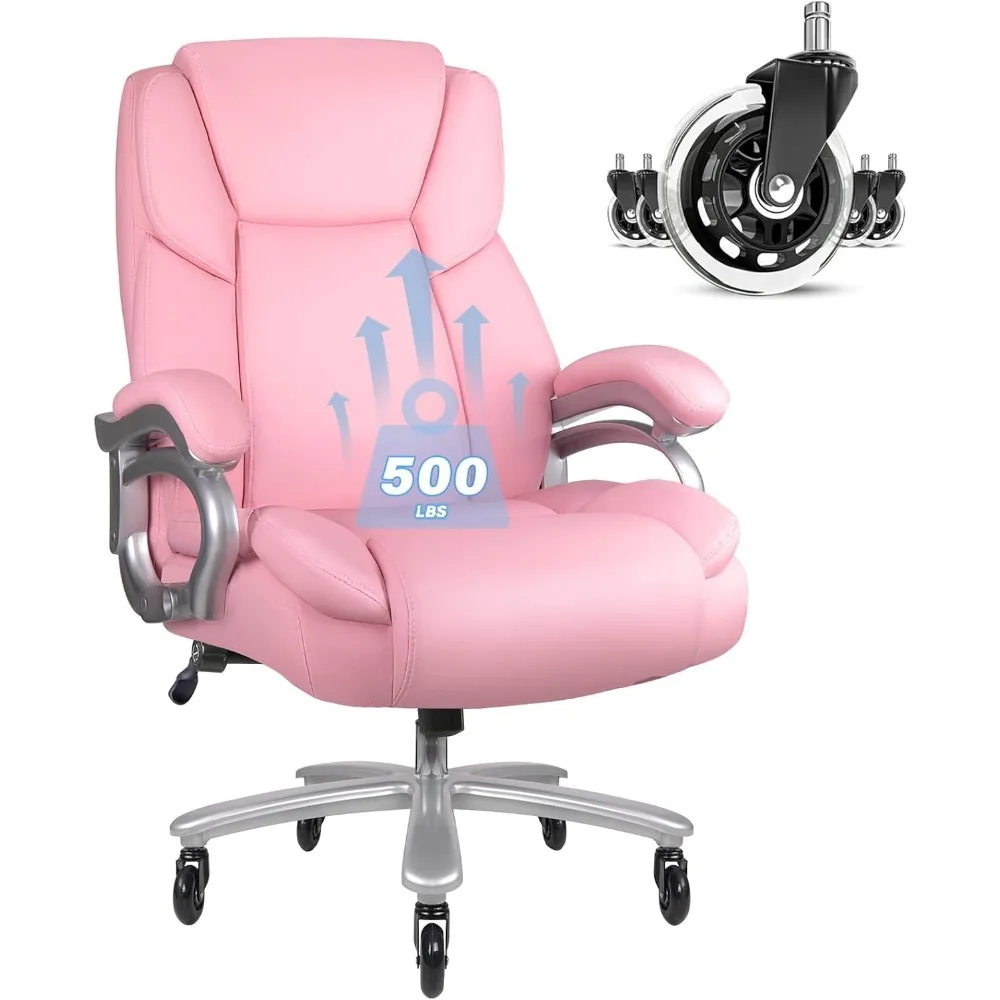 

Big and Tall Office Chair 500lbs, Heavy Duty Executive Office Leather Chair for Heavy People, High Back Ergonomic Office Chair