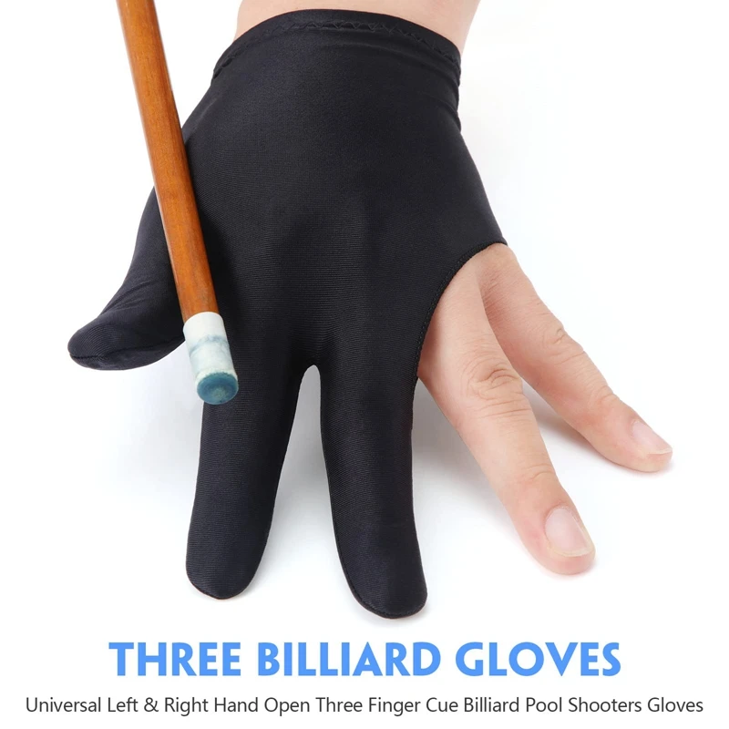 20Pcs Breathable Billiard Gloves Snooker Left Right Hand Gloves 3 Fingers Cue Gloves for Women Men Billiard Accessories