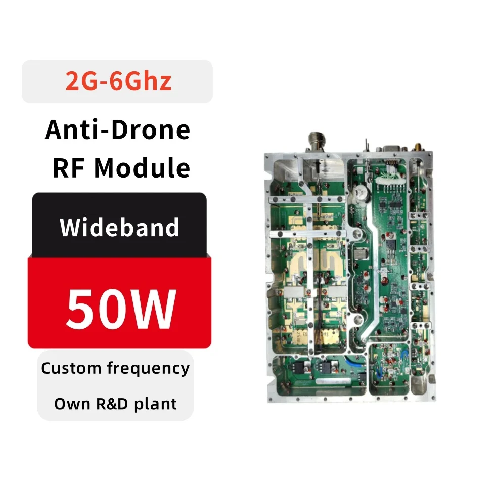 HF-Verstärkermodul 2 GHz-6 GHz Wildband Reverse Drone High 50 W 2 GHz-6 GHz Reverse Drone Verstärkermodul