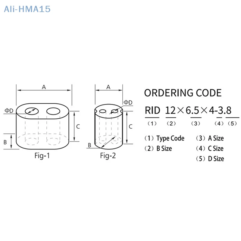 10Pcs RF Ferrite Double Holes RF Magnet RF Accessories 11 Sizes nickel-zinc Hollow Magnetic Ring Aperture 1-5mm Long 1-25mm