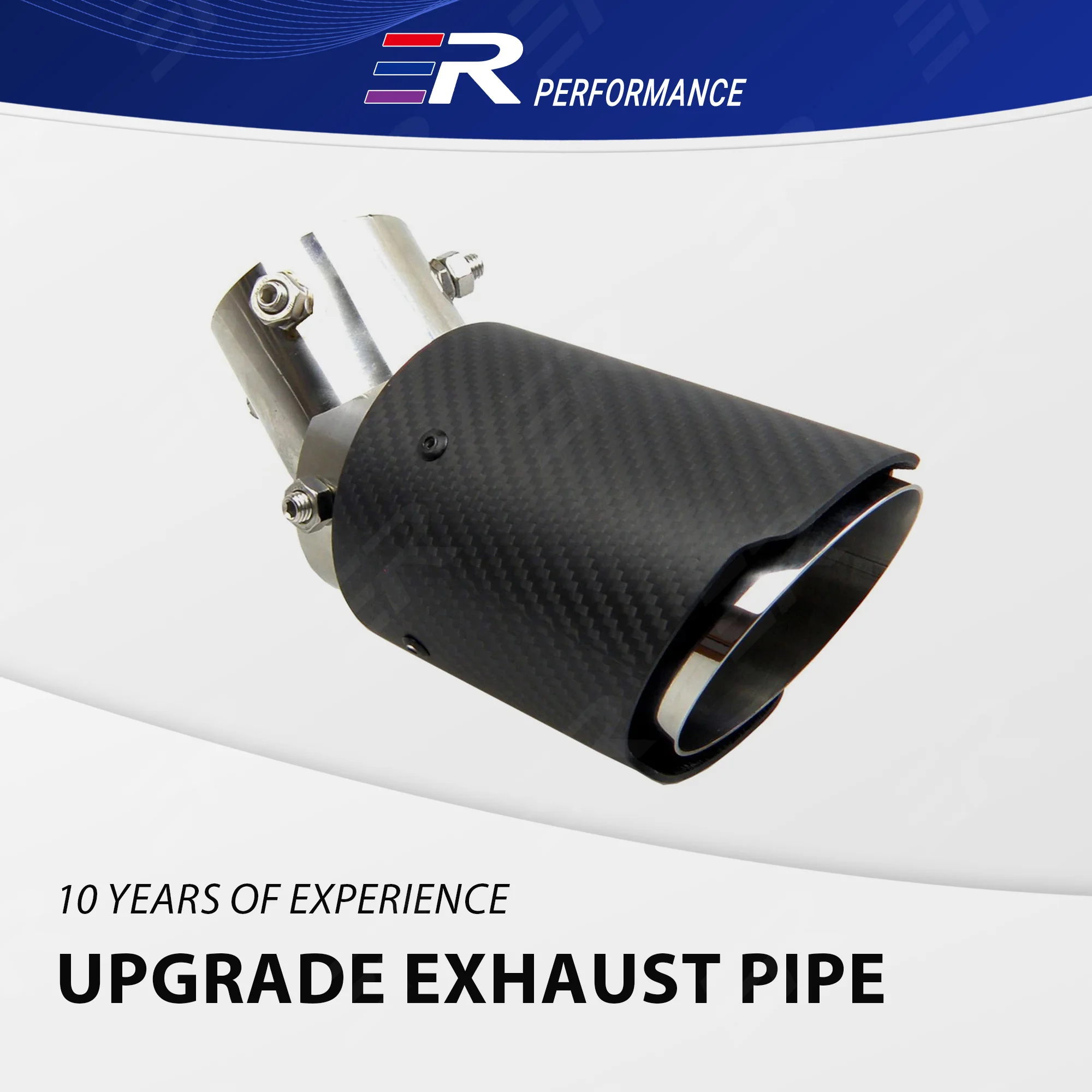 

1 шт., выхлопная труба из настоящего углеродного волокна ER, регулируемый угол насадки 38-54 мм, автомобильный наконечник выхлопной трубы, глушитель, хвостовая горло, модификация