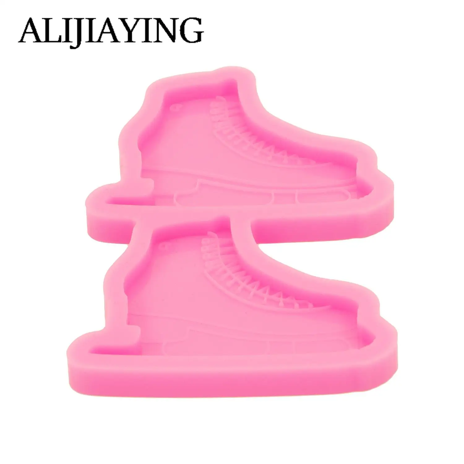 DY1033 Glossy Figure Skate Phone Grip Resin Mold for Badge Reel Epoxy, DIY Skating Shoes Crafts Molds Candy Chocolate for Cake