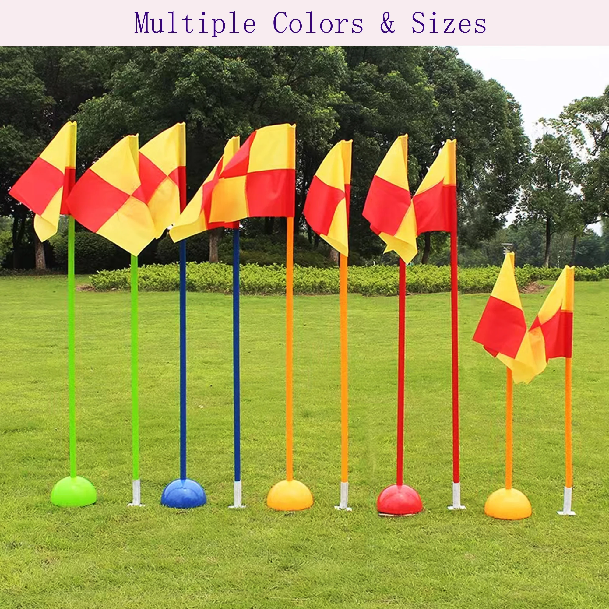 Multi-functional Soccer Training Corner Flags  Soccer Poles Two Options  with Base injection Water Pedestal or with Spring Type