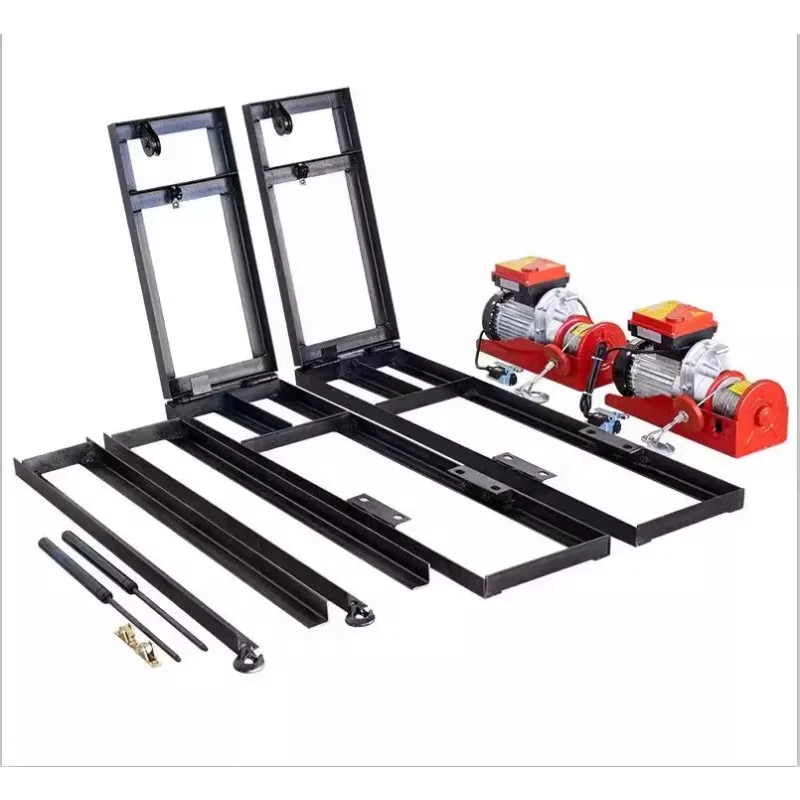 Small electric 220v wireless remote control tiling machine hanging frame hanging folding color steel tile resin tile