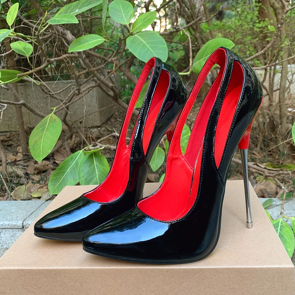 2024 Newly 16cm Thin High Heels Black Stilettos Sexy Man Color match Pumps Cross Dresser Fetish Night Club Party Catwalk Shoes