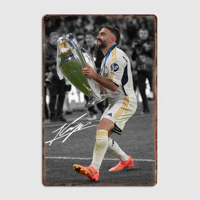 Daniel Carvajal Ramos Football Player Poster Metal Sign Spain Football Clubs Tin Custom Bar Indoor Home Wall Decor Room Decor