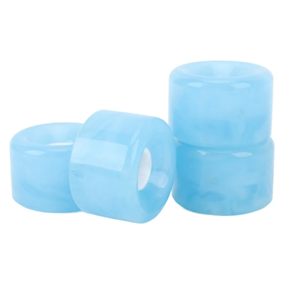 

4Pcs 65x43mm Skateboard Wheel Set Translucent Flashing 78A Hardness PU Skateboard Wheels Easy Installation High Rebound