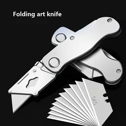 Klappbares Metall messer multifunktion ales Briefpapier ноjas Cutter leichter Aluminium körper Schnell wechsel klingen Rasiermesser Schneid öffner