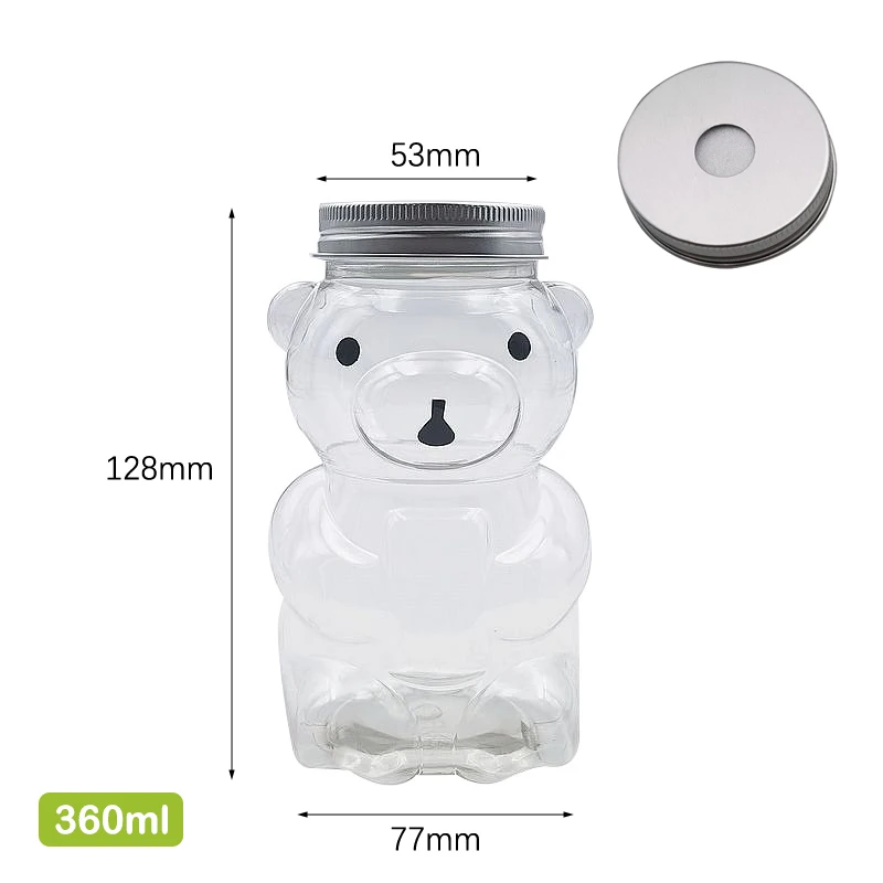 5Pcs bottiglie per bevande usa e getta bottiglie per la conservazione del succo bottiglie per il tè al latte per bevande Cute Bear Juice Drink bottiglia sigillata per il tè al latte