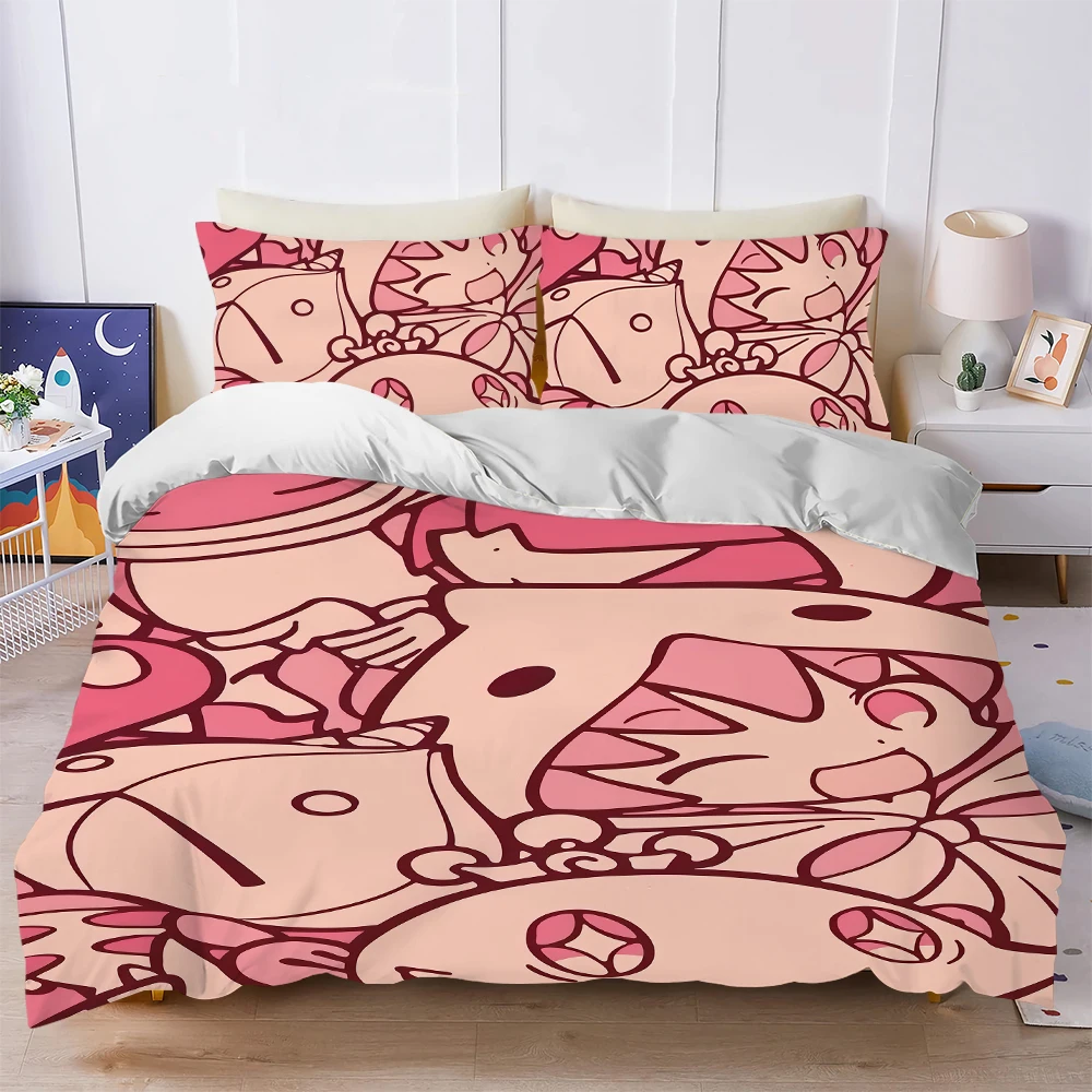 P-Puyo Game P-Puyo Duvet Cover Set Home Style Bedding Soft Laundry Cotton Bed 3 Piece Set Student Dormitory Gift