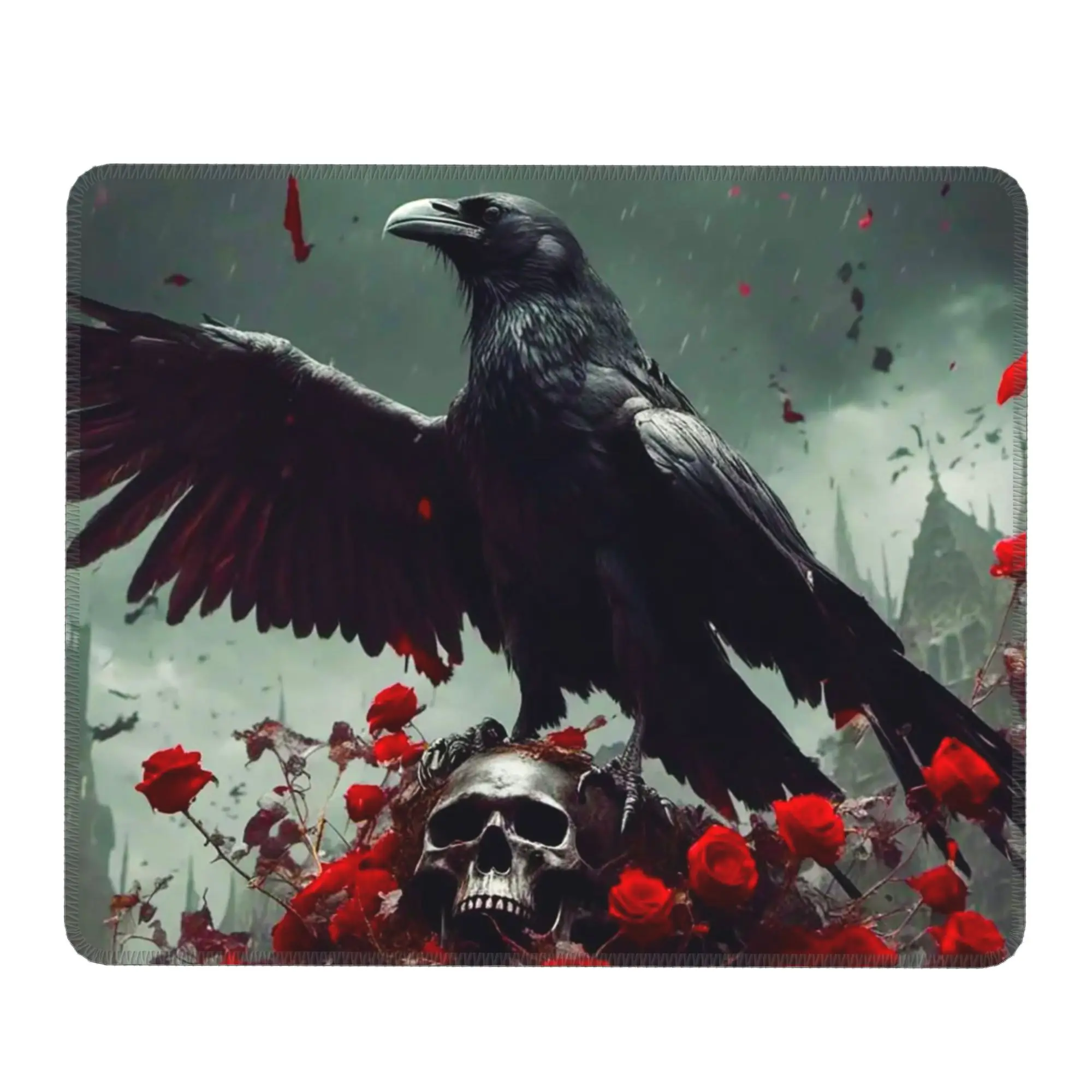 Gothic Crow Skull And Ravens Mouse Pad Computer Keyboard Mouse Mat Gamer PC Laptop Desk Mat Office Table Mats