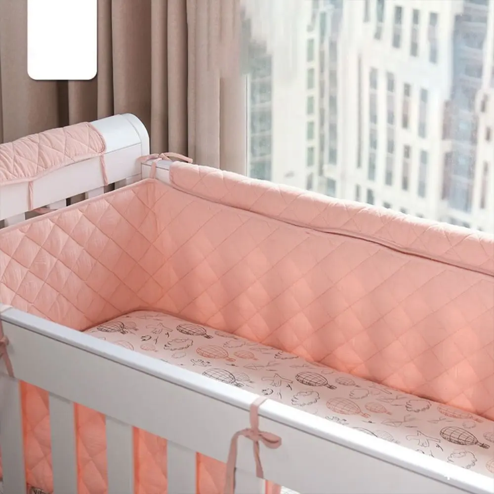 Solid Color Thicken Baby Crib Bumper Anti-collision Strip For Kids Infant Security Protection Newborns Bedding Decor