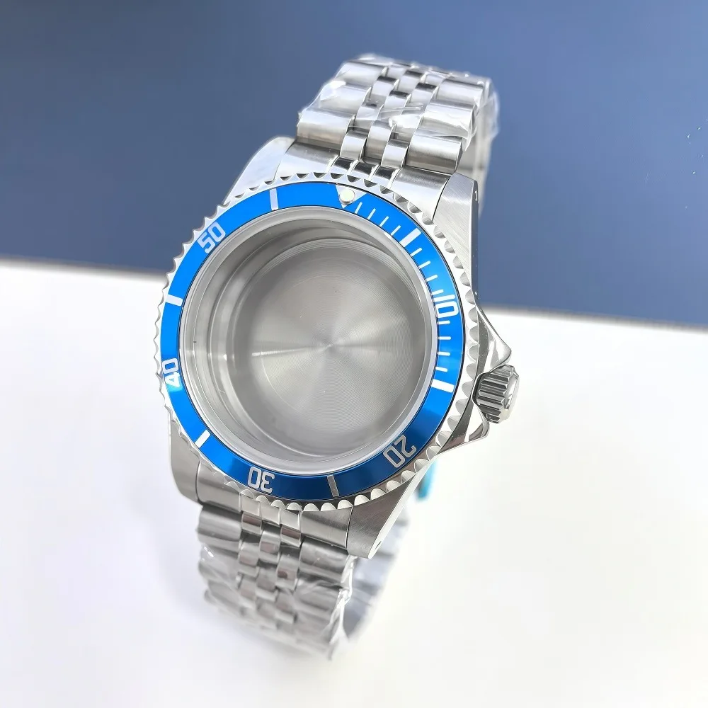 حافظة ساعة كلاسيكية 39.5 ملم مع حركة NH35 NH34 NH36 إطار من الفولاذ المقاوم للصدأ والألومنيوم زجاج مستدير - إكسسوارات الساعة