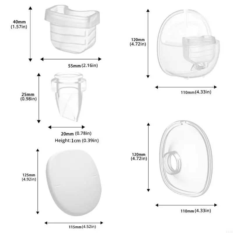 L5YF 1 مجموعة 24 مللي متر/27 مللي متر شفة إدراج مع كوب جامع الحليب لملحقات مضخة الثدي S18/S21 مع منقار البط Vaves #6