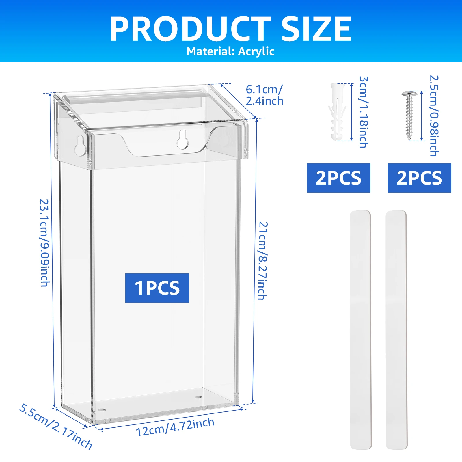 Weatherproof Acrylic Brochure Box for Home Restaurant Store Outdoor Brochure Holder Brochure Box Outdoor Brochure Holder