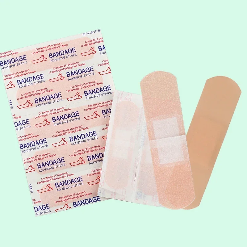 100Pcs Waterproof Breathable Cushion Adhesive Plaster Wound Hemostasis Sticker Band First Aid  Medical Gauze image 4