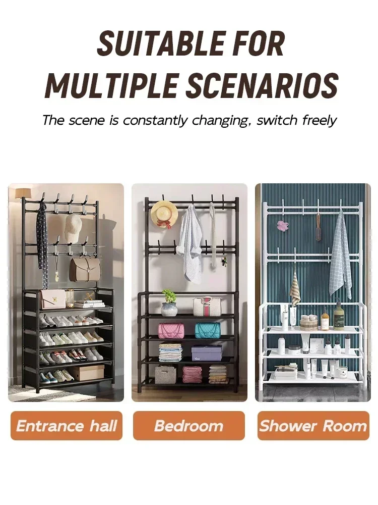 Clothes Hat Hangers Shoe Rack Multi-layer Shoe Rack Simple Floor Shoes and Hat Racks Load-bearing Living Room Organizer Shelf